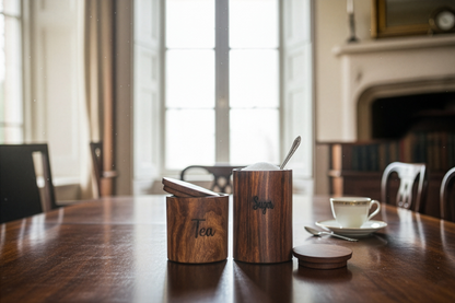 De Madera Casa Set – Premium Wooden Tea & Sugar Canisters