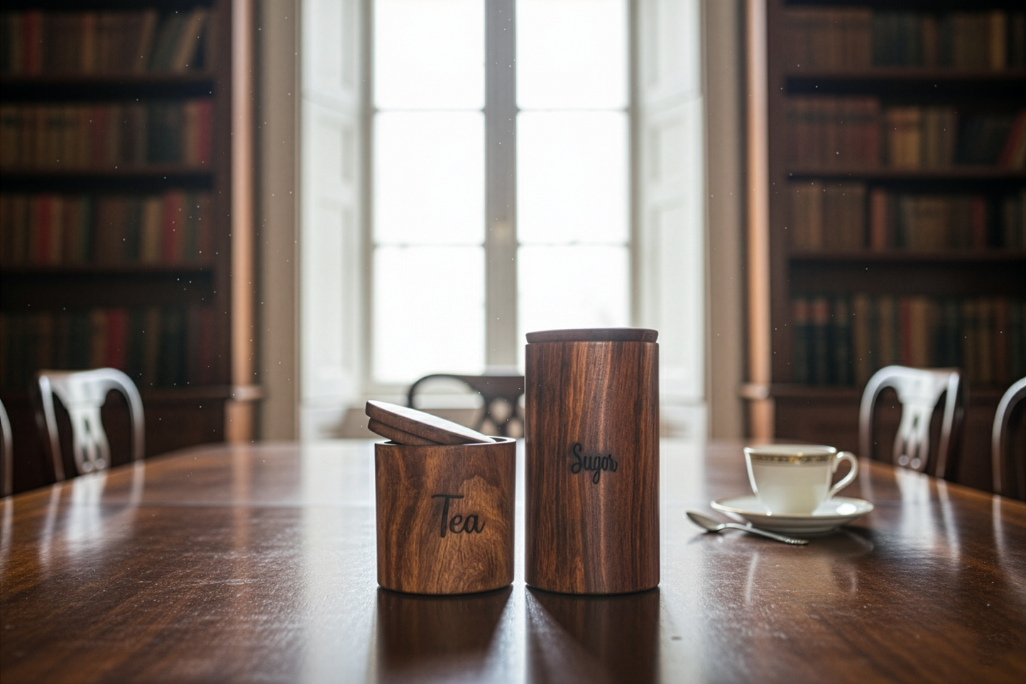 De Madera Casa Set – Premium Wooden Tea & Sugar Canisters